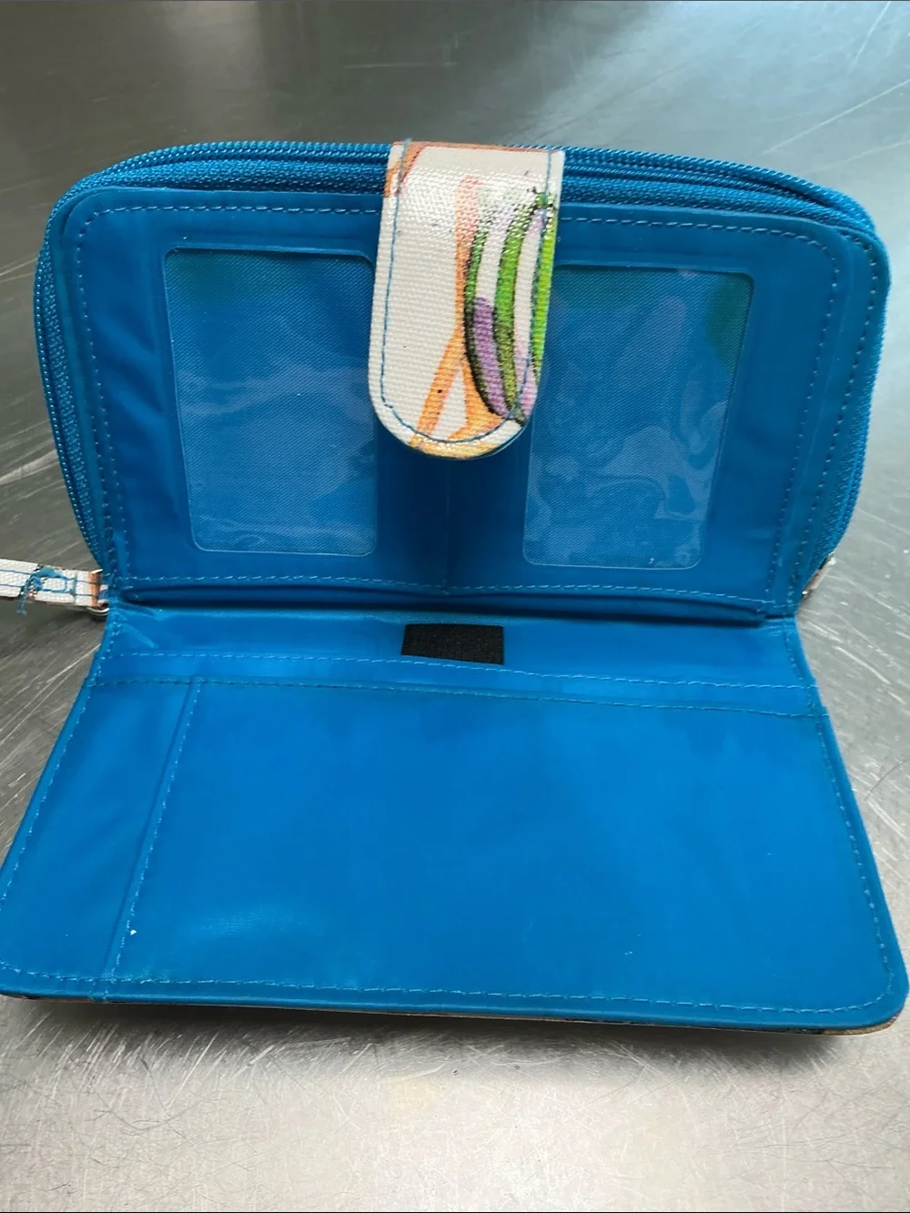 Kelly & Katie Oil Cloth seaside motif wallet/ wristlet.